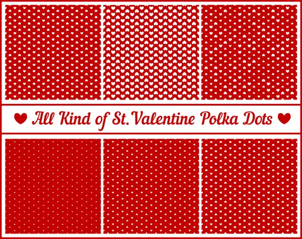 São Valentim Corações Polka Dots —  Vetores de Stock