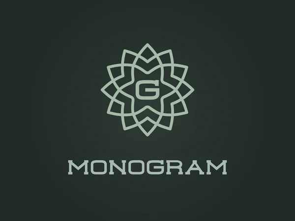 Monogram ontwerpsjabloon met de Letter G — Stockvector