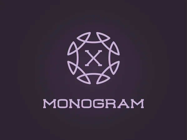 Modèle de conception de monogramme avec lettre X — Image vectorielle