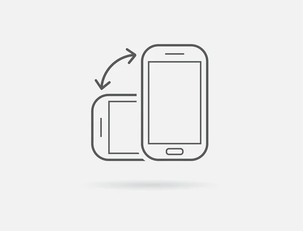 Smartphone of pictogram Tablet draaien — Stockvector