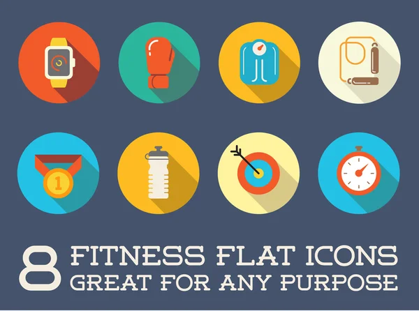 Fitness Aeróbicos Elementos e iconos del gimnasio — Vector de stock