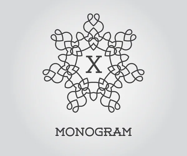 Monogram ontwerpsjabloon met de Letter X — Stockvector