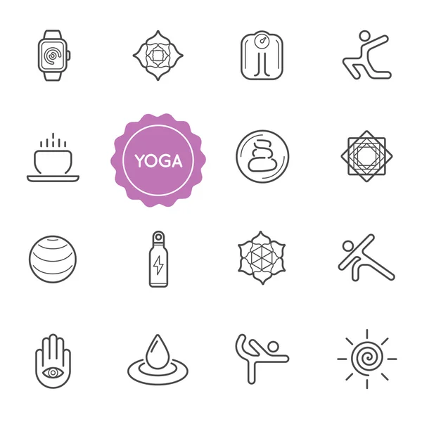 Conjunto de elementos de Yoga —  Vetores de Stock