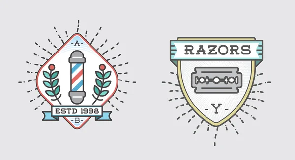 Набор логотипов Barber Retro Design — стоковый вектор