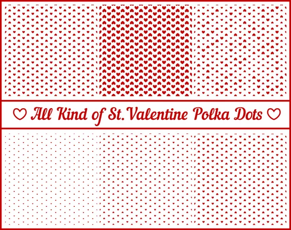 St. Valentine's Hearts Polka Dots — Stock Vector