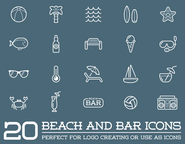 Beach Sea Bar Elements — Stock Vector