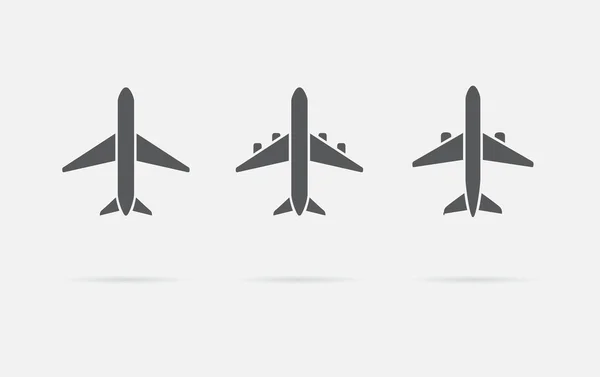 Conjunto de iconos de aviones o aviones — Vector de stock