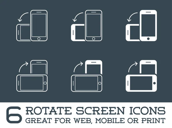 Gire los iconos de Smartphone o Tablet — Vector de stock