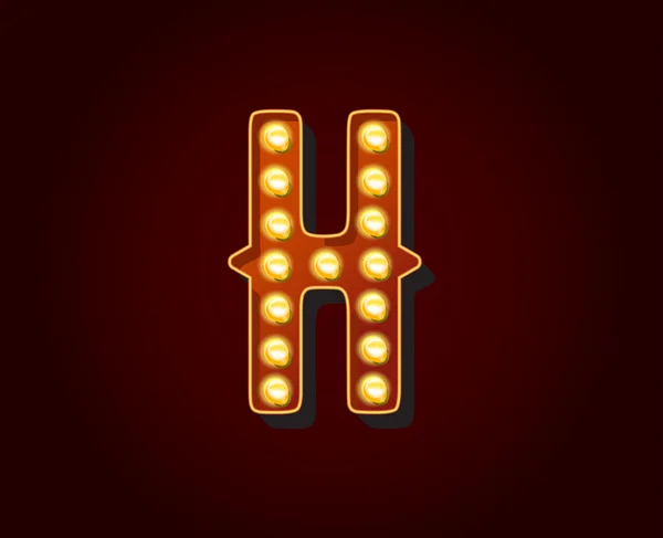Alphabet ampoule Lettre H — Image vectorielle