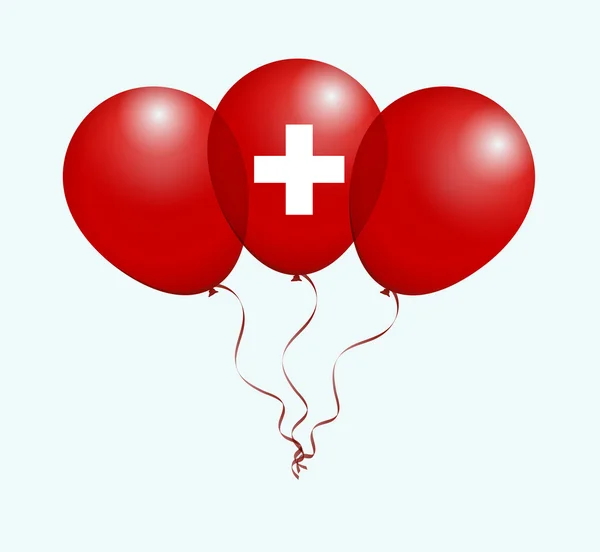 Schweiz schweiziska flaggan ballonger — Stock vektor