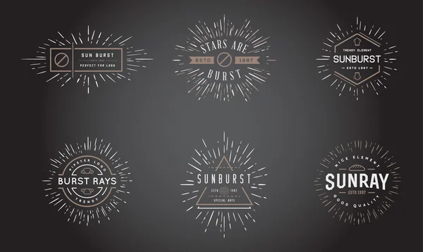 Juego de elementos Sunburst para crear logotipos — Archivo Imágenes Vectoriales