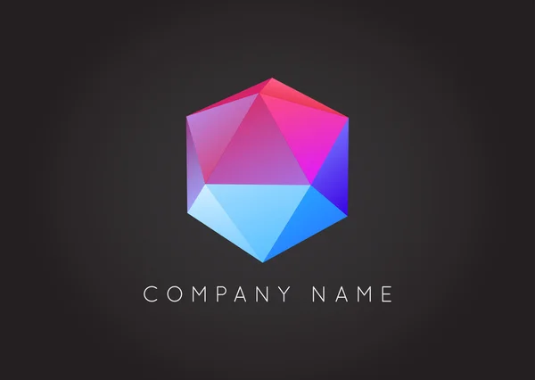 Trendy Crystal Triangulated Gem Logo — Stock vektor