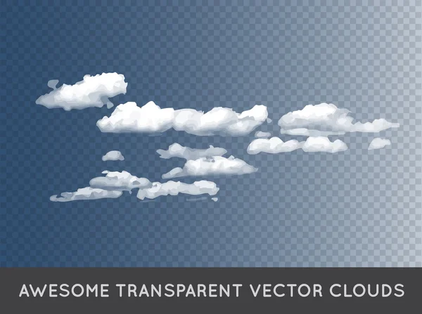 Awesome Transparent Clouds — Stock Vector