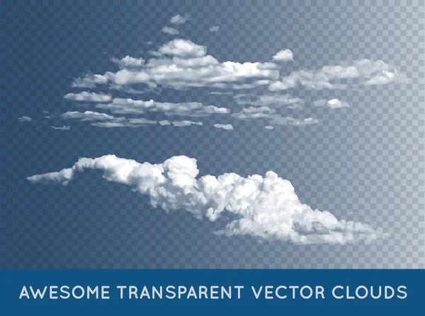 Nuvens transparentes impressionantes —  Vetores de Stock