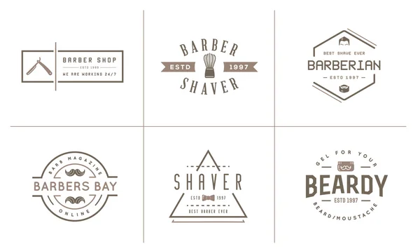 Barbeiro Shop Elementos e Barbear Shop —  Vetores de Stock