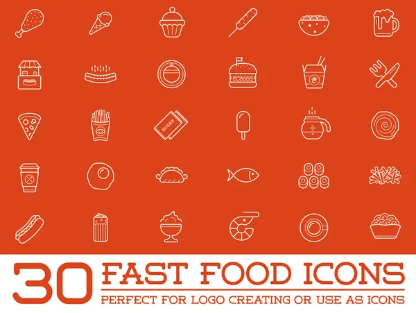 Av Fast Food element ikoner — Stock vektor