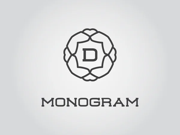 Modello di design monogram con lettera D — Vettoriale Stock