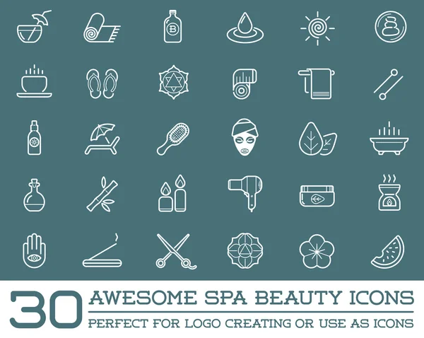 Spa Beauty Yoga Elementos Deportivos — Vector de stock