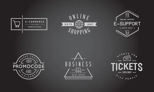 Icônes du commerce électronique Shopping et en ligne — Image vectorielle