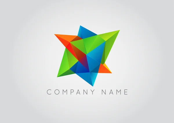 Trendy Crystal Triangulated Gem Logo — 图库矢量图片