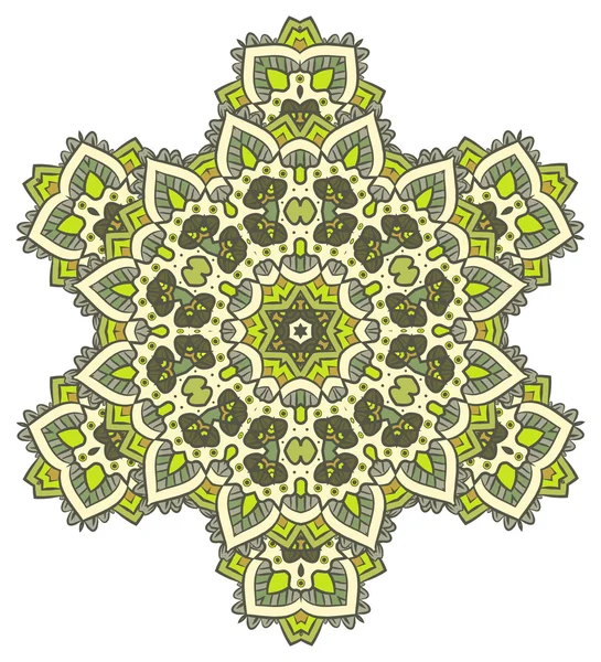 Ethnic Fractal Mandala Aztec Pattern — Stockvector