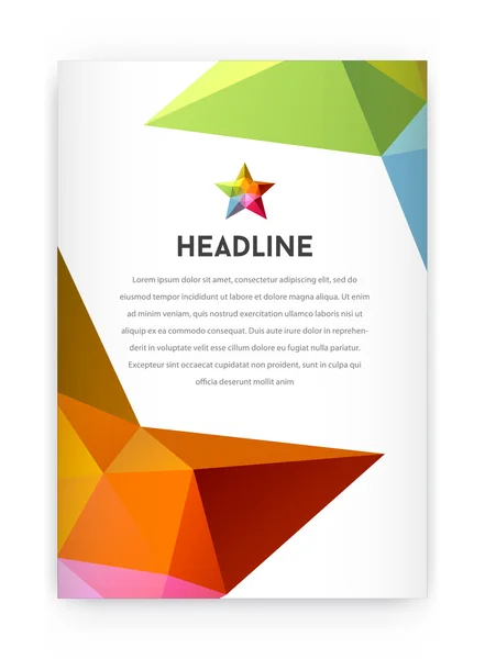 Letterhead and geometric triangular design brochure — Stockvector