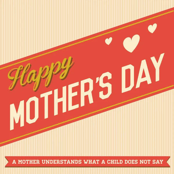 Cartel del Día de las Madres Felices Vintage — Archivo Imágenes Vectoriales