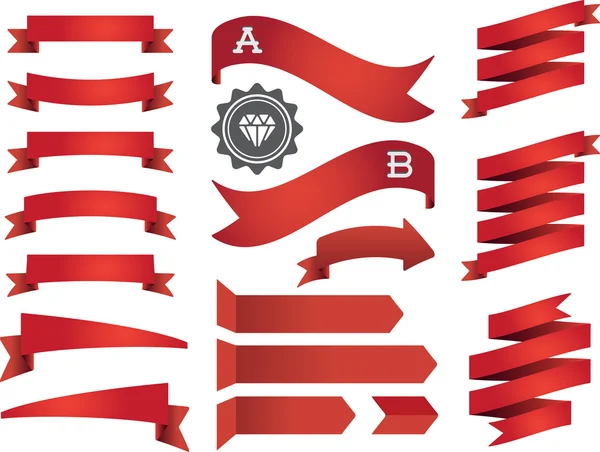 Satz Bänder und Etiketten — Stockvektor