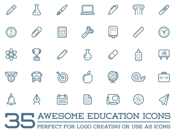 Av 35 utbildning ikoner — Stock vektor