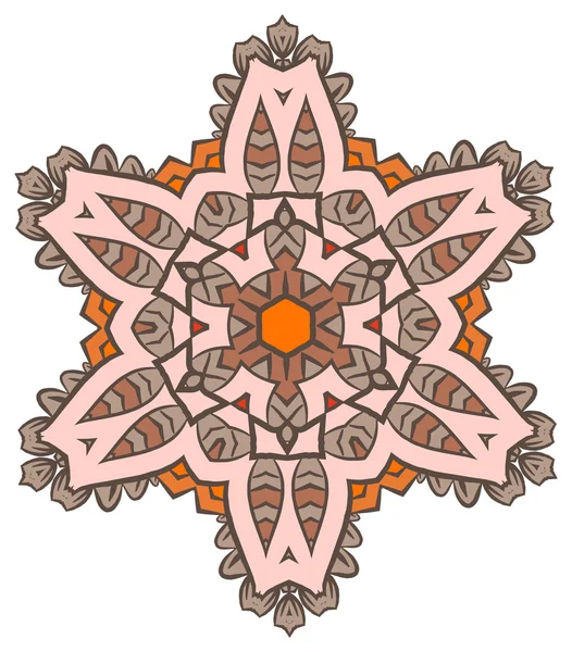 Ethnic Fractal Mandala Aztec Pattern — Stockvector