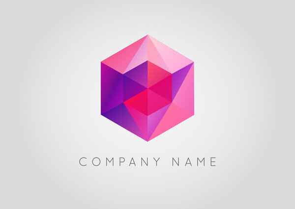 Trendy Crystal Triangulated Gem Logo