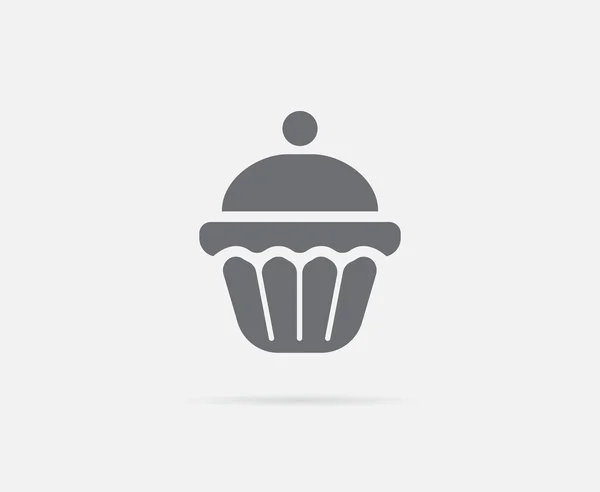Kek Kek krem kiraz simgesi — Stok Vektör