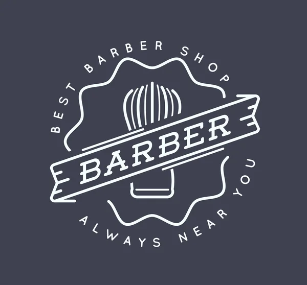 Barbeiro retro Design Logotipo —  Vetores de Stock