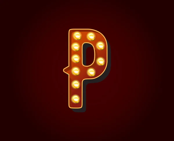 Light bulb Alphabet Letter P — Wektor stockowy