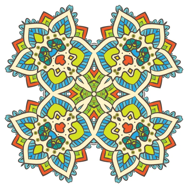 Ethnic Fractal Mandala Aztec Pattern — ストックベクタ