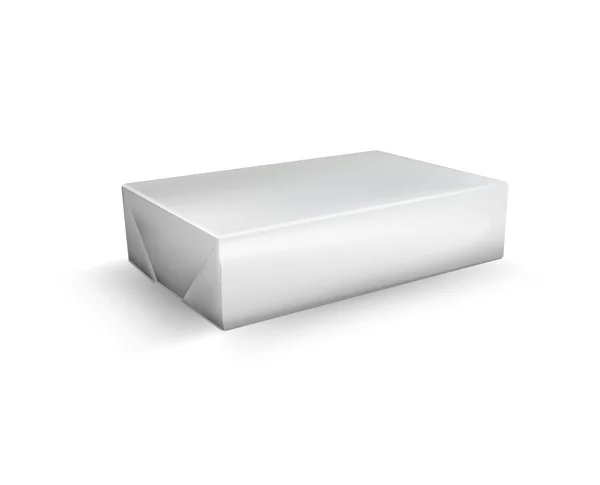Embalagem de alimentos em folha branca em branco — Vetor de Stock