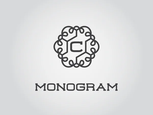 Monogram ontwerpsjabloon met de Letter C — Stockvector