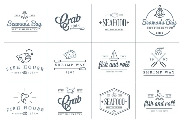 Sea Food Elements and Sea Signs — Wektor stockowy