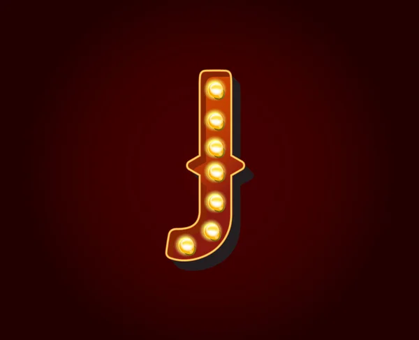 Light bulb Alphabet Letter J — 스톡 벡터