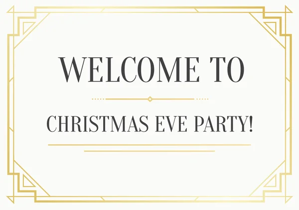 Great Vintage Invitation to Christmas Party — Stock Vector