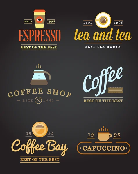 Coffee Logotype Templates and Coffee Accessories — Stock Vector