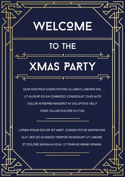 Skvělé vinobraní Pozvánka na vánoční večírek — Stockový vektor