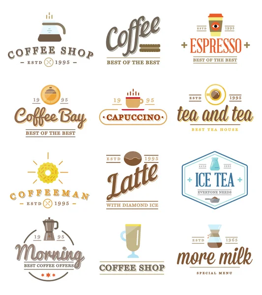Plantillas de Logotipo de café y accesorios de café — Archivo Imágenes Vectoriales
