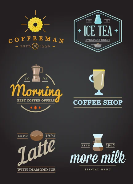 Koffie Logotype sjablonen en koffie accessoires — Stockvector