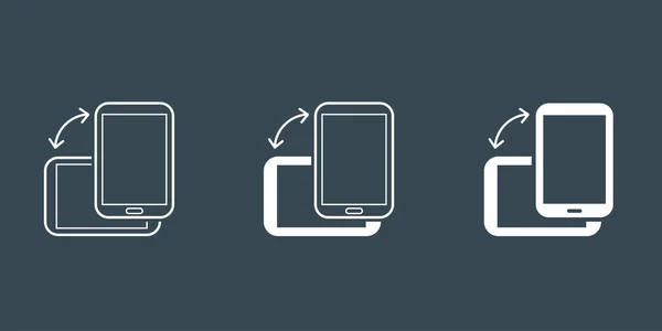 Döndürme Smartphone ya da Tablet Icons Set — Stok Vektör
