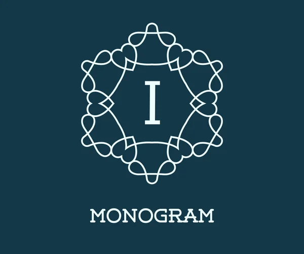 Modelo de design de monograma com letra I —  Vetores de Stock