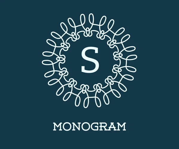 Modelo de design de monograma com letra S —  Vetores de Stock