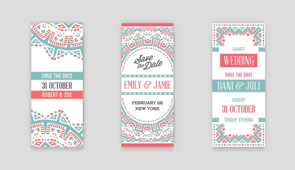 Set of Design Awesome Wedding Invitation — Stock Vector