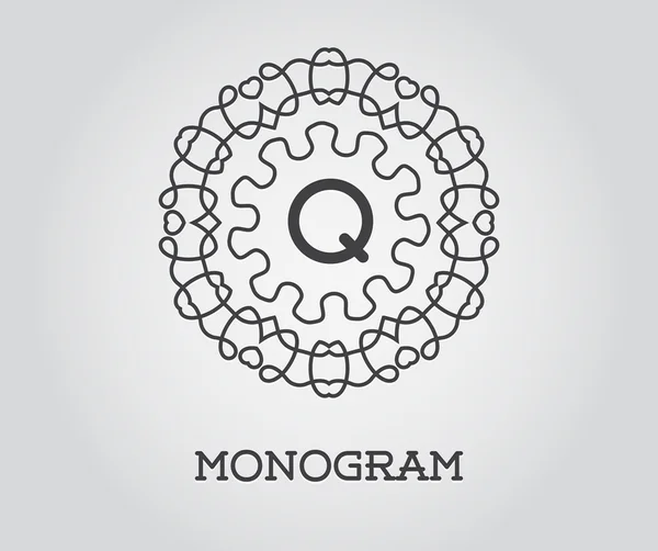 Monogram Design Template with Letter Q — Stockvector