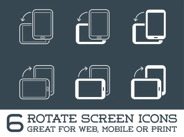 Gire Smartphone o Tablet Iconos Set — Vector de stock